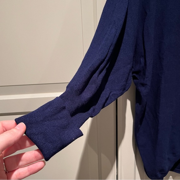 Simons Sz M Contemporaine Draped Collar Crossover Tunic - Picture 7 of 11